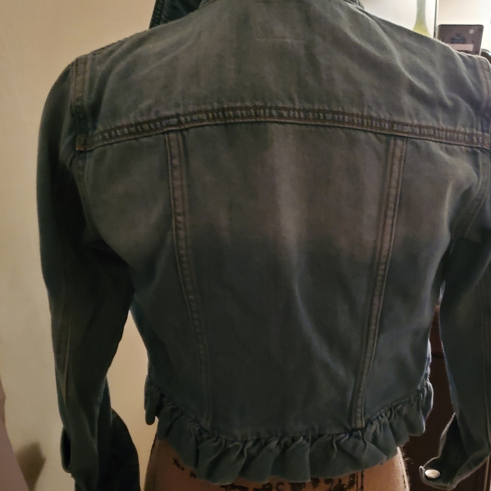 Ruffled jean jacket! - Picture 2 of 2